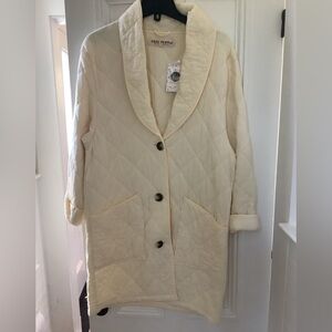 NWT Free People Ecru Quilted Coat